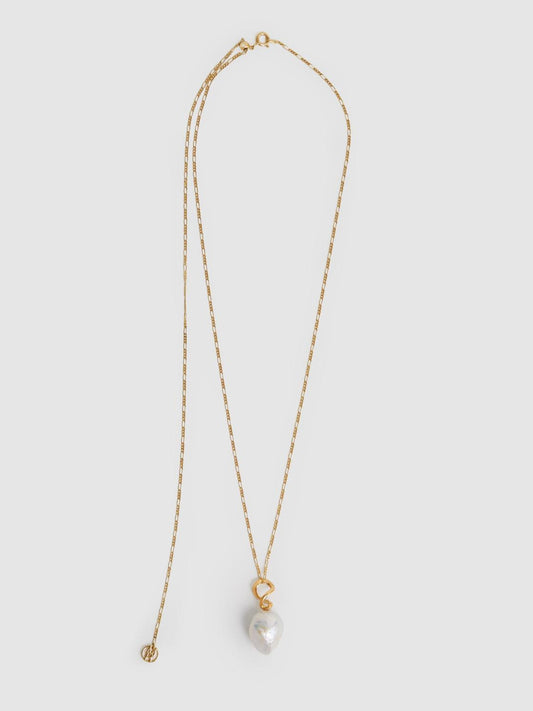 Reiss Jewellery | Twister Maria Black Necklace Gold - Women