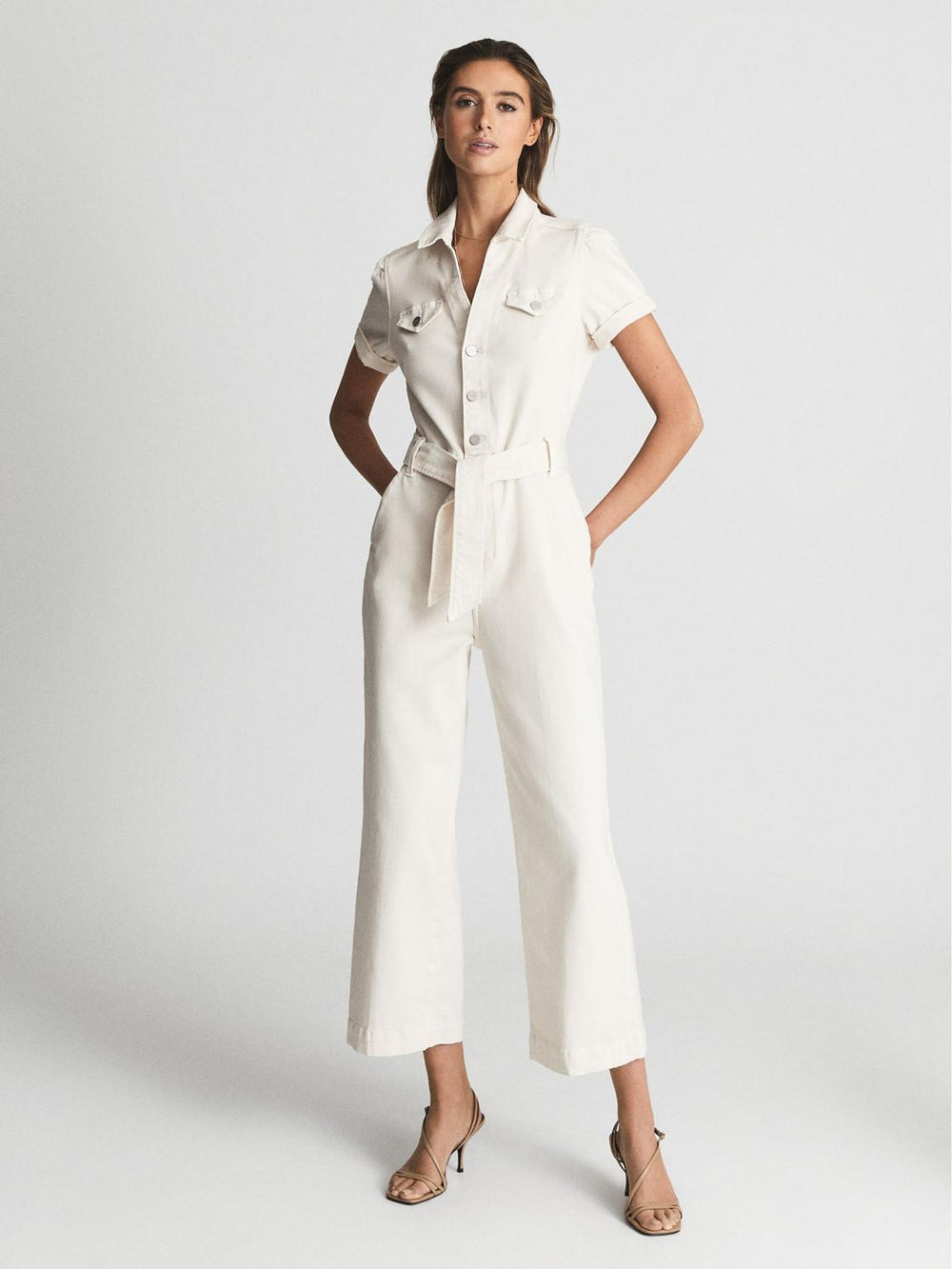 Reiss Jumpsuits | Anessa Paige Anessa Denim Jumpsuit Ecru - Women