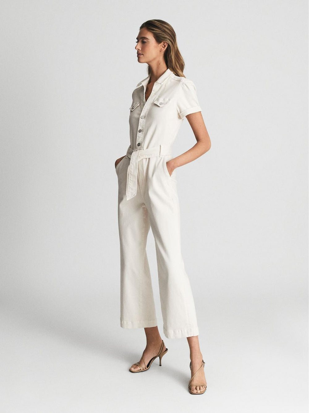Reiss Jumpsuits | Anessa Paige Anessa Denim Jumpsuit Ecru - Women