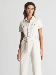 Reiss Jumpsuits | Anessa Paige Anessa Denim Jumpsuit Ecru - Women