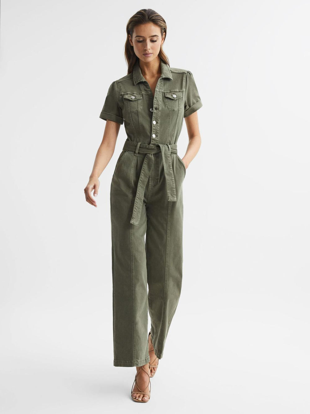 Reiss Jumpsuits | Brooklyn Paige Belted Jumpsuit Vintage Ivy Green - Women