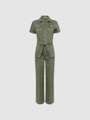 Reiss Jumpsuits | Brooklyn Paige Belted Jumpsuit Vintage Ivy Green - Women
