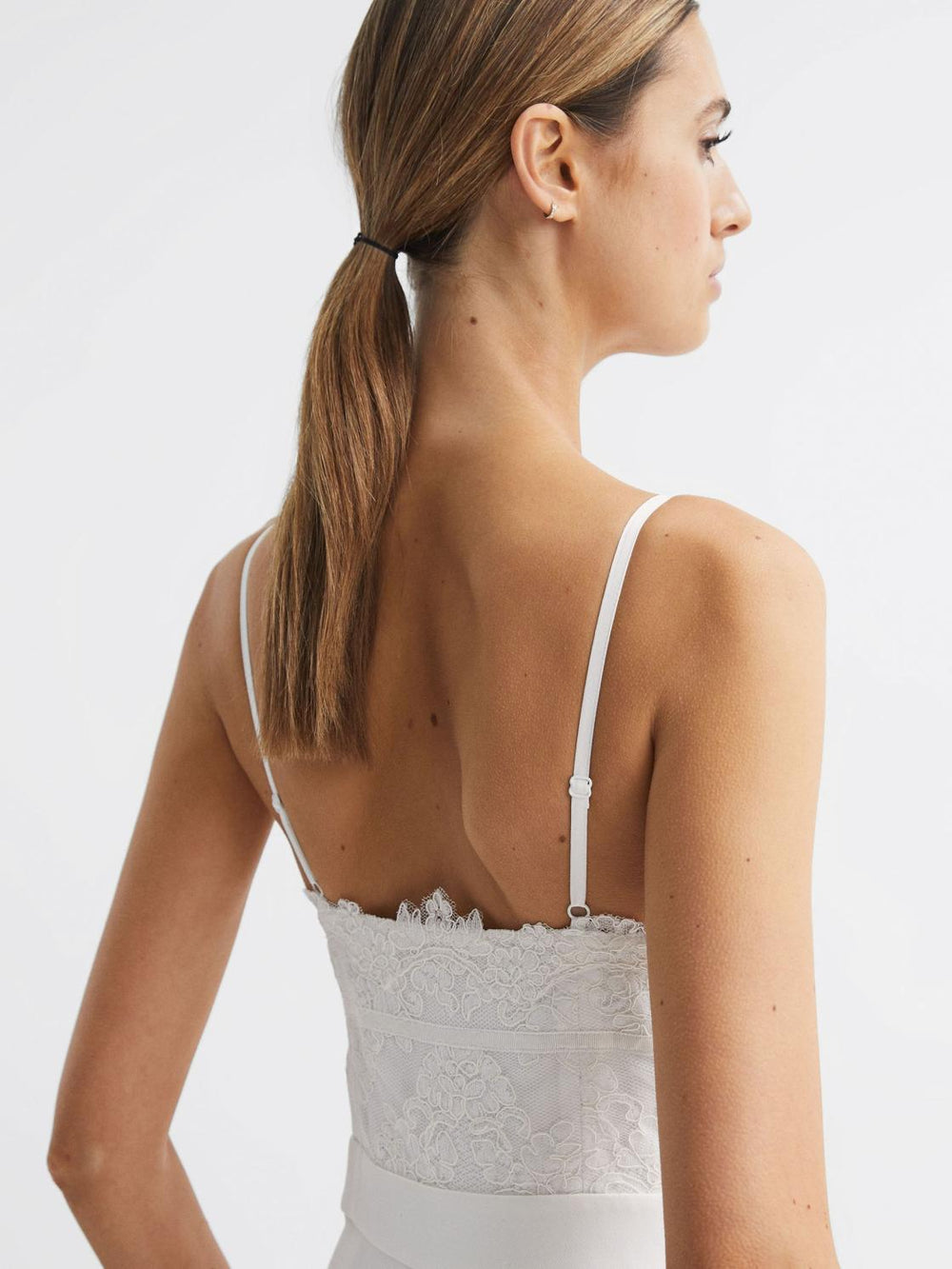 Reiss Jumpsuits | Cora Lace Plunge Neck Jumpsuit Ivory - Women