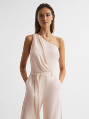 Reiss Jumpsuits | Eliza Off-The-Shoulder Jumpsuit Nude - Women