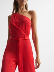 Reiss Jumpsuits | Eliza Off-The-Shoulder Jumpsuit Red - Women