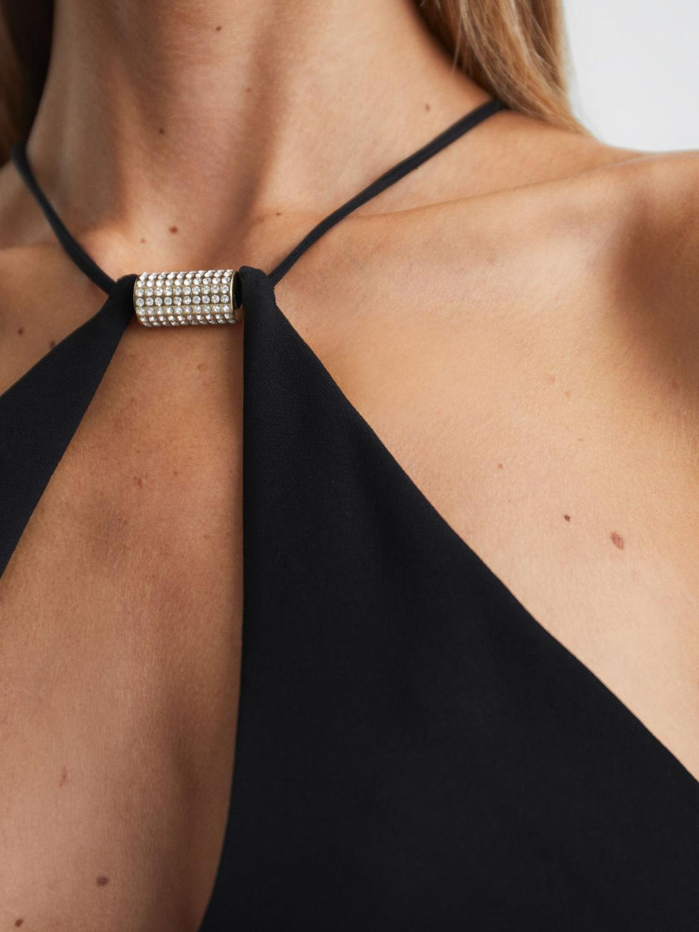 Reiss Jumpsuits | Ema Halston Halter Neck Wide Leg Jumpsuit Black - Women