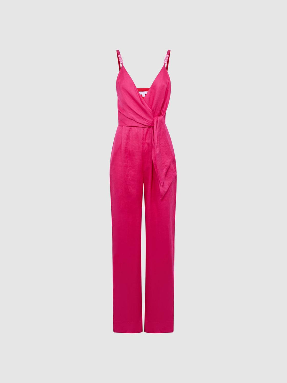 Reiss Jumpsuits | Emilia V-Neck Linen Jumpsuit Pink - Women