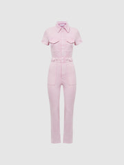 Reiss Jumpsuits | Good American Denim Jumpsuit Soft Pink - Women