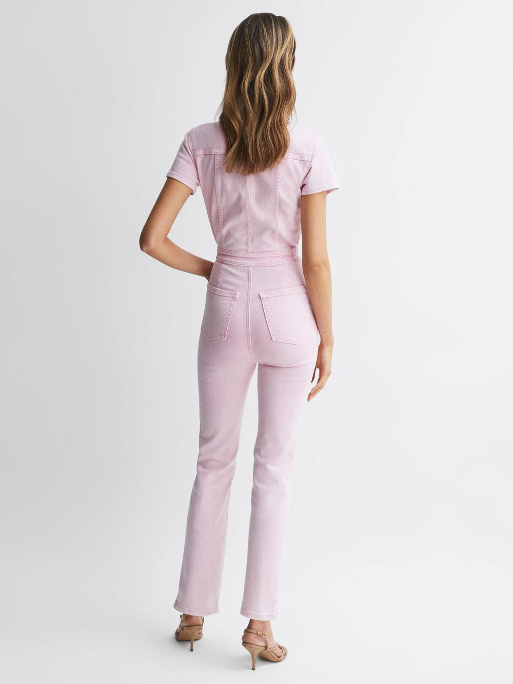 Reiss Jumpsuits | Good American Denim Jumpsuit Soft Pink - Women