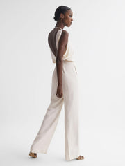 Reiss Jumpsuits | Koa Wide Leg Bridal Jumpsuit Ivory - Women