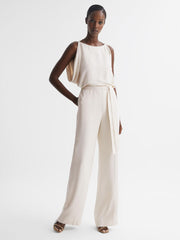 Reiss Jumpsuits | Koa Wide Leg Bridal Jumpsuit Ivory - Women