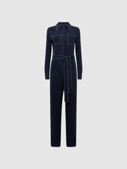 Reiss Jumpsuits | Lara Fitted Jumpsuit Navy - Women