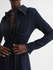 Reiss Jumpsuits | Lara Fitted Jumpsuit Navy - Women