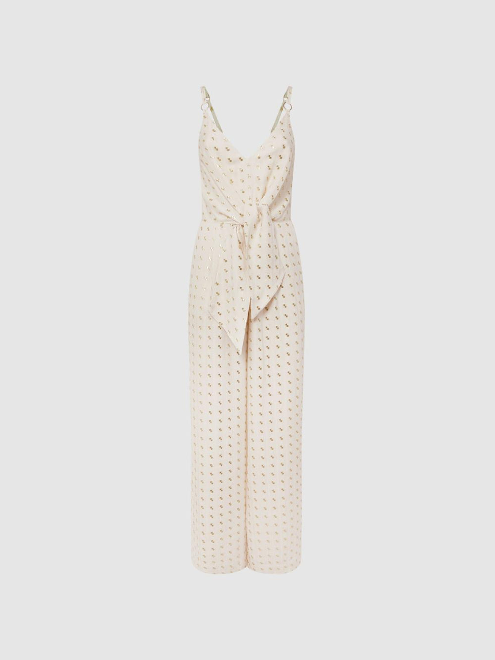 Reiss Jumpsuits | Scarlet Metallic Detail Jumpsuit Ivory - Women