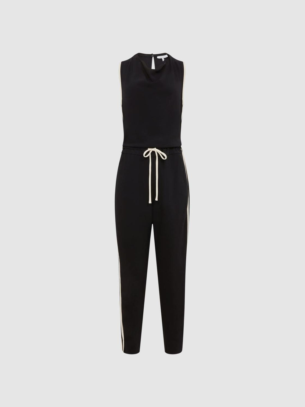 Reiss Jumpsuits | Tyla Side Stripe Jumpsuit Black - Women
