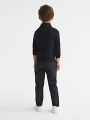 Reiss Knitwear | Blackhall Junior Zip Up Knitted Jumper Navy - Children