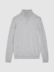 Reiss Knitwear | Blackhall Merino Wool Zip Neck Jumper Black - Men