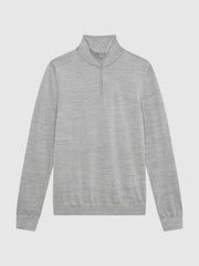 Reiss Knitwear | Blackhall Merino Wool Zip Neck Jumper Black - Men