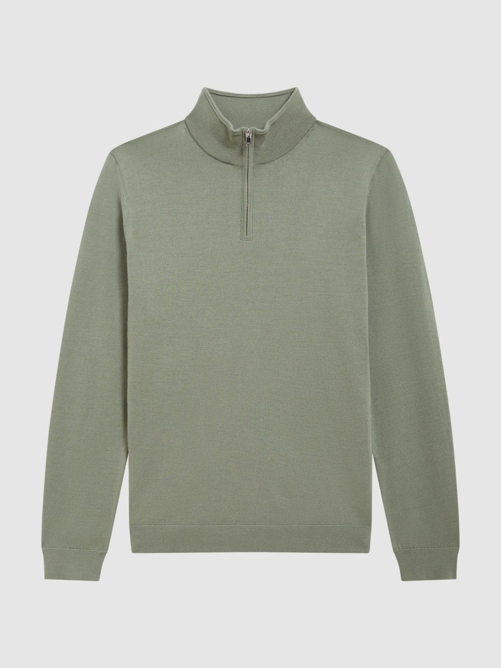 Reiss Knitwear | Blackhall Merino Wool Zip Neck Jumper Black - Men