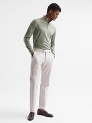 Reiss Knitwear | Blackhall Merino Wool Zip Neck Jumper Black - Men