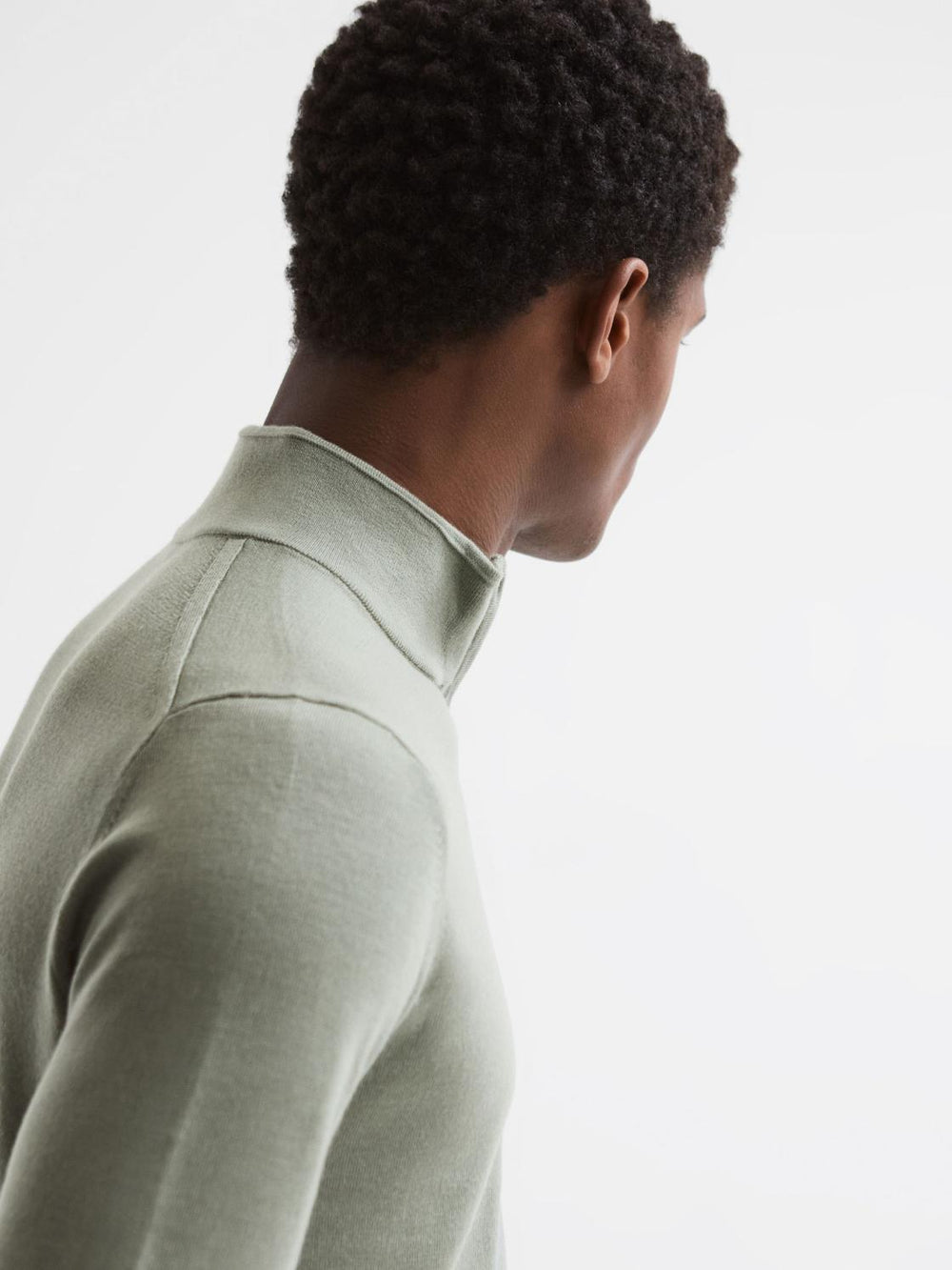 Reiss Knitwear | Blackhall Merino Wool Zip Neck Jumper Black - Men