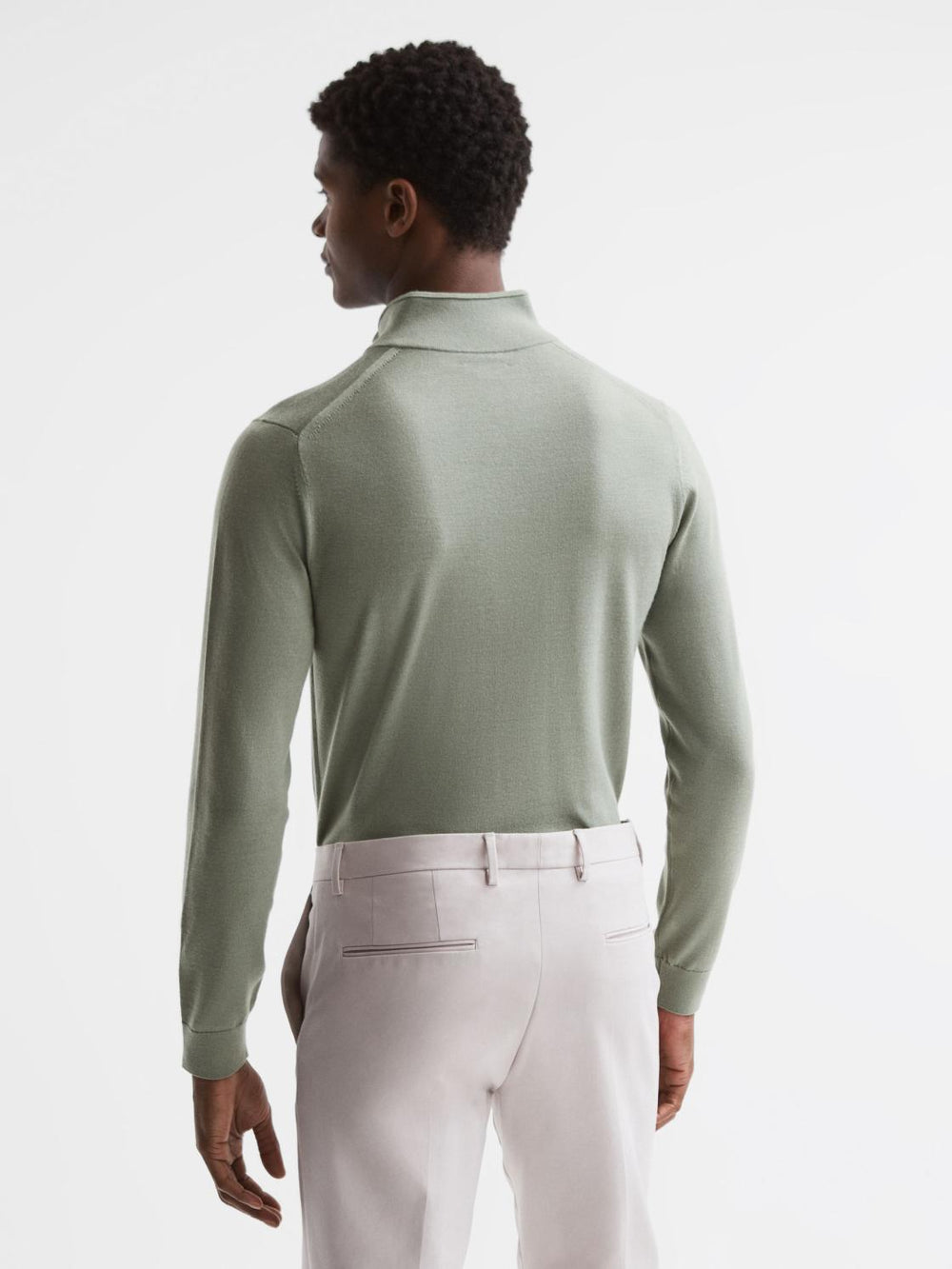 Reiss Knitwear | Blackhall Merino Wool Zip Neck Jumper Black - Men