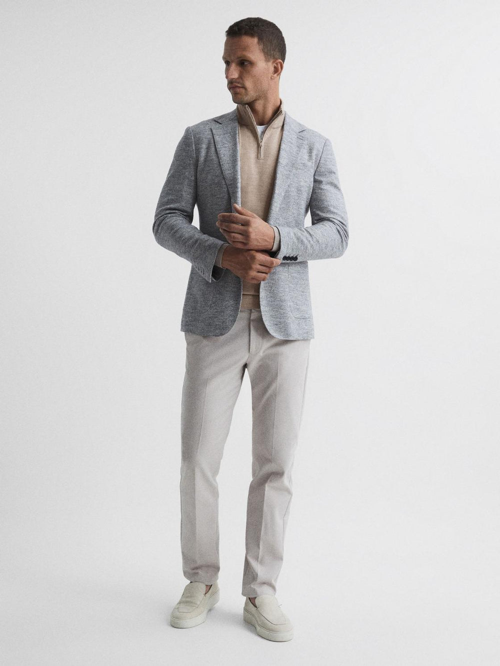 Reiss Knitwear | Blackhall Merino Wool Zip Neck Jumper Black - Men