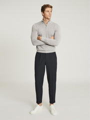 Reiss Knitwear | Blackhall Merino Wool Zip Neck Jumpers 2 Pack Denim Mouline/soft Grey Mouline - Men