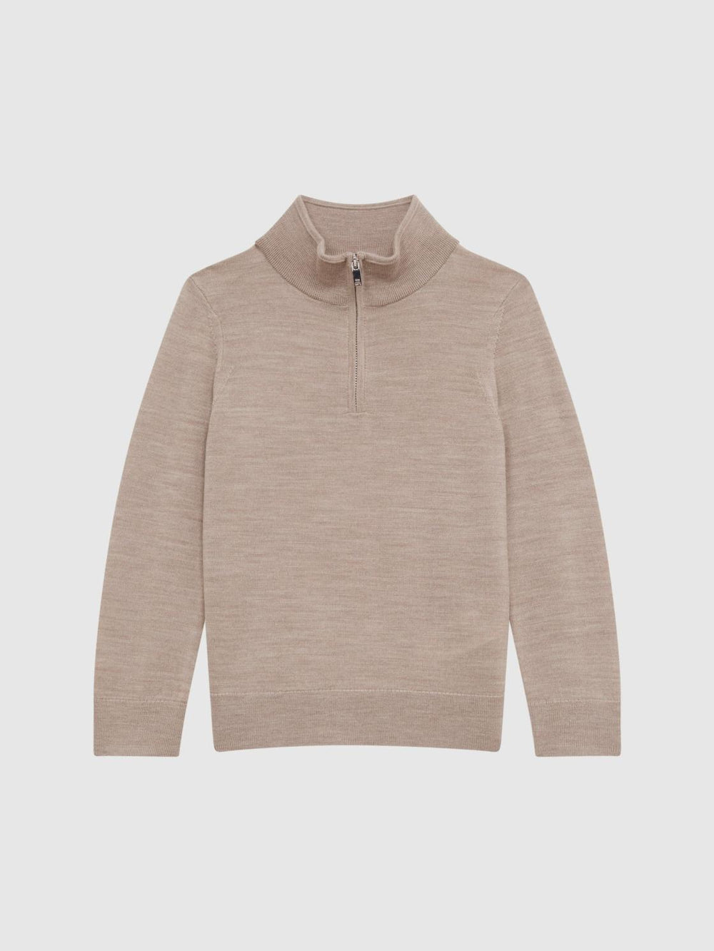 Reiss Knitwear | Blackhall Zip Up Knitted Jumper Wheat Melange - Children