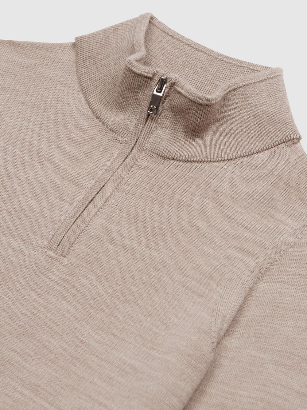 Reiss Knitwear | Blackhall Zip Up Knitted Jumper Wheat Melange - Children