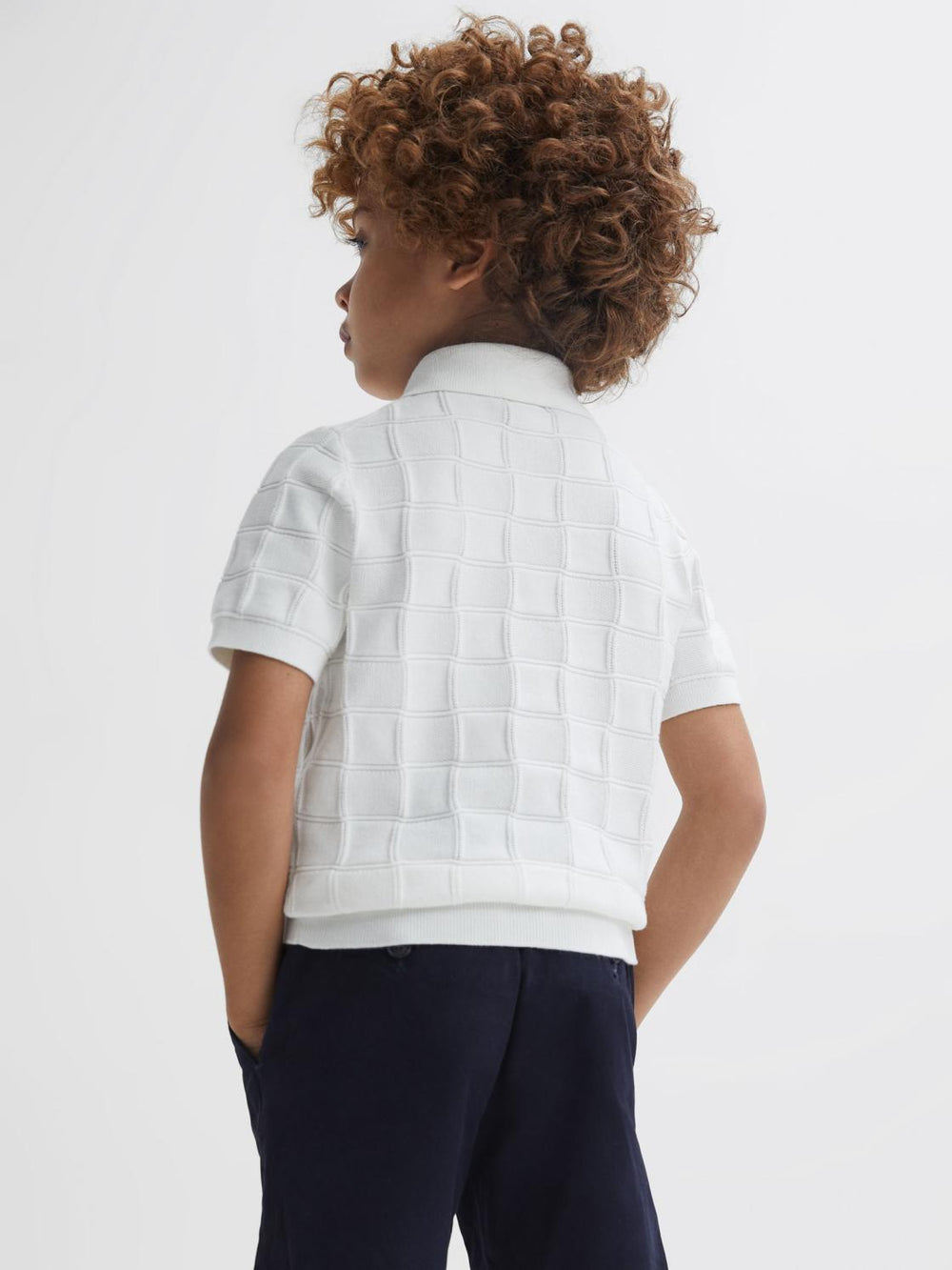 Reiss Knitwear | Blaze Cotton Press-Stud Polo T-Shirt White - Children