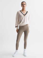 Reiss Knitwear | Bonita The Upside V-Neck Jumper White - Women
