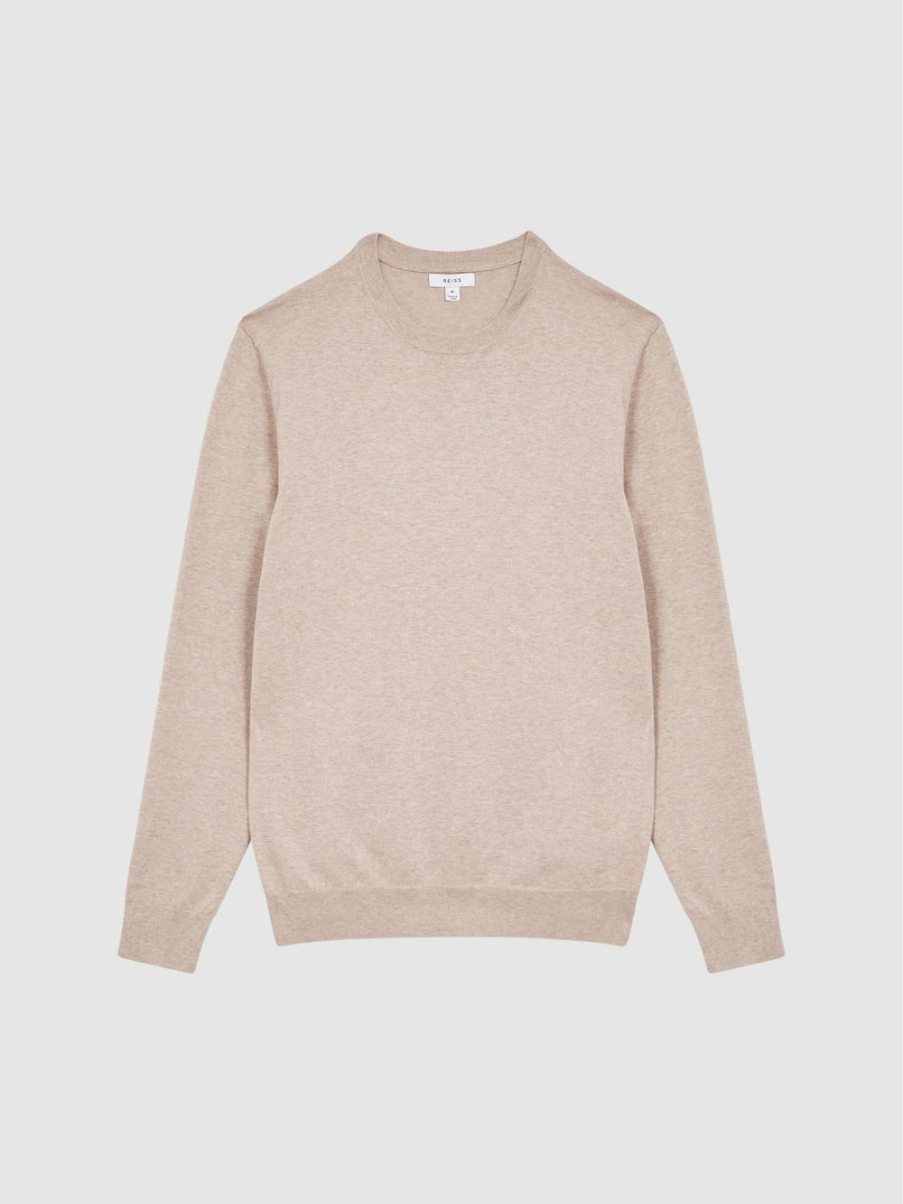 Reiss Knitwear | Charles Slim Fit Cotton Crew Neck Jumper Oatmeal - Men