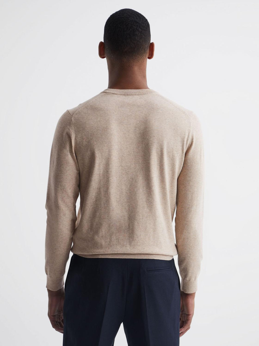 Reiss Knitwear | Charles Slim Fit Cotton Crew Neck Jumper Oatmeal - Men