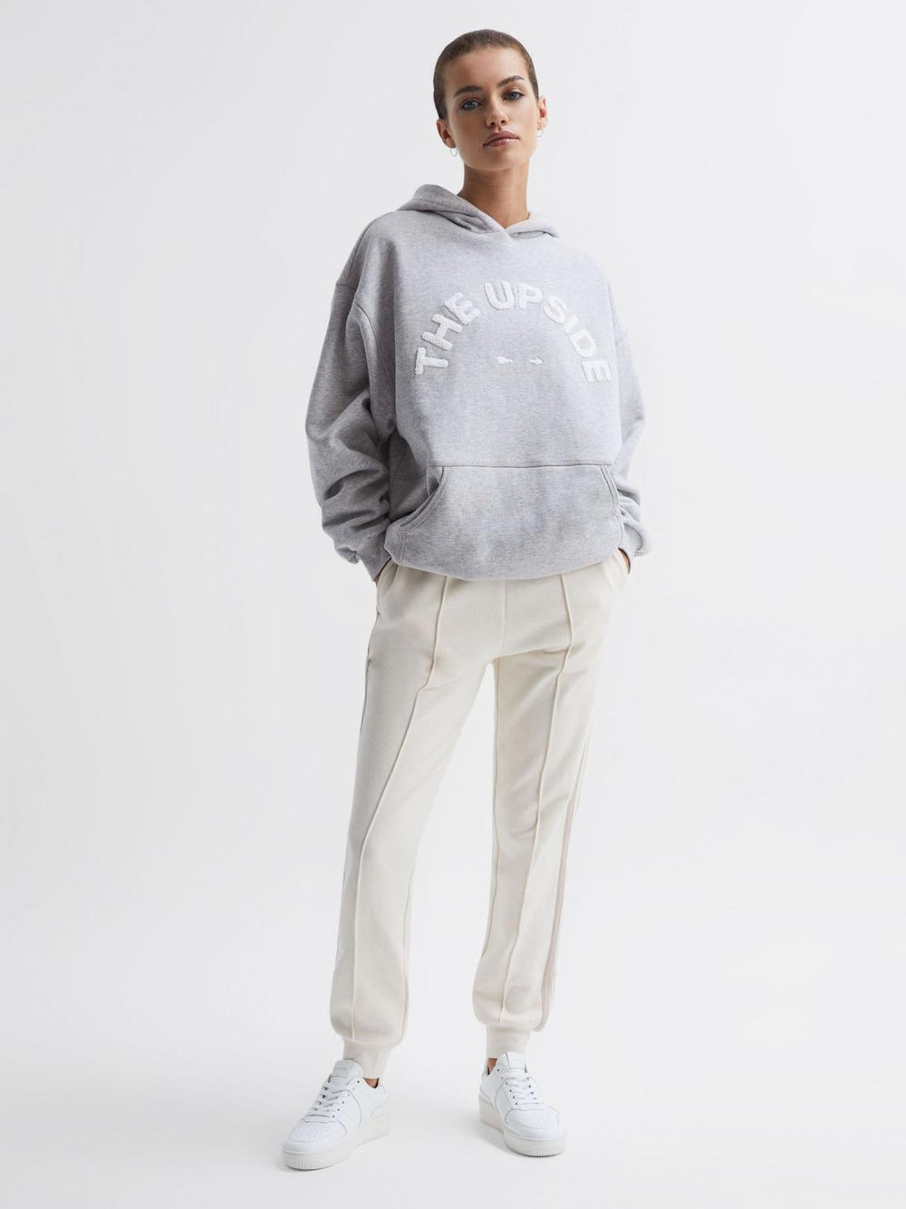 Reiss Knitwear | Dana The Upside Comfort Fit Hoodie Grey - Women