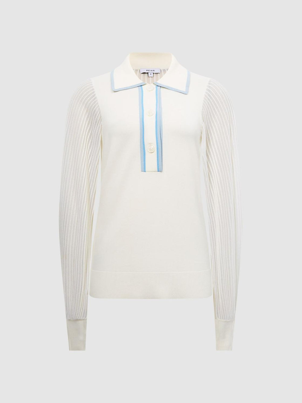 Reiss Knitwear | Fran Sheer Sleeve Top Black - Women