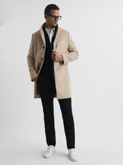 Reiss Knitwear | Hampshire Merino Wool Zip Through Jumper Black - Men