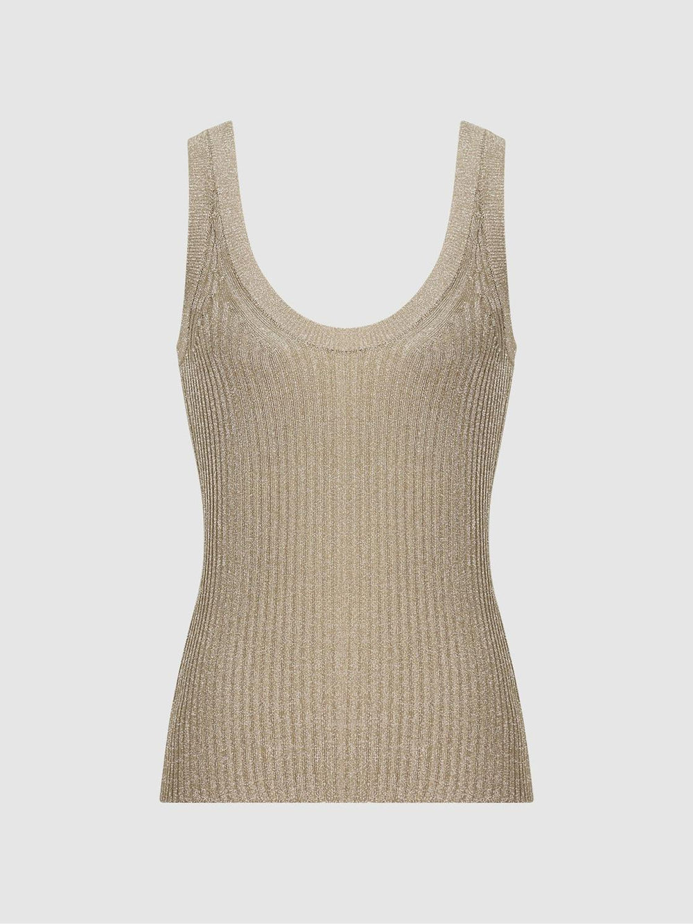 Reiss Knitwear | Imogen Metallic Vest Top Gold - Women
