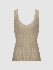 Reiss Knitwear | Imogen Metallic Vest Top Gold - Women