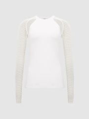 Reiss Knitwear | Maria Sheer Twist Front Jumper Ivory - Women