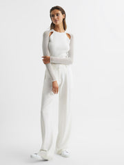 Reiss Knitwear | Maria Sheer Twist Front Jumper Ivory - Women