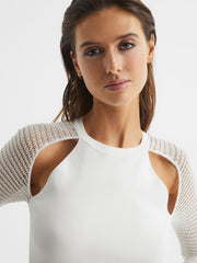 Reiss Knitwear | Maria Sheer Twist Front Jumper Ivory - Women