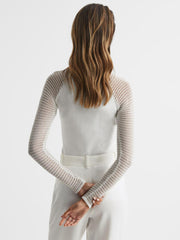 Reiss Knitwear | Maria Sheer Twist Front Jumper Ivory - Women