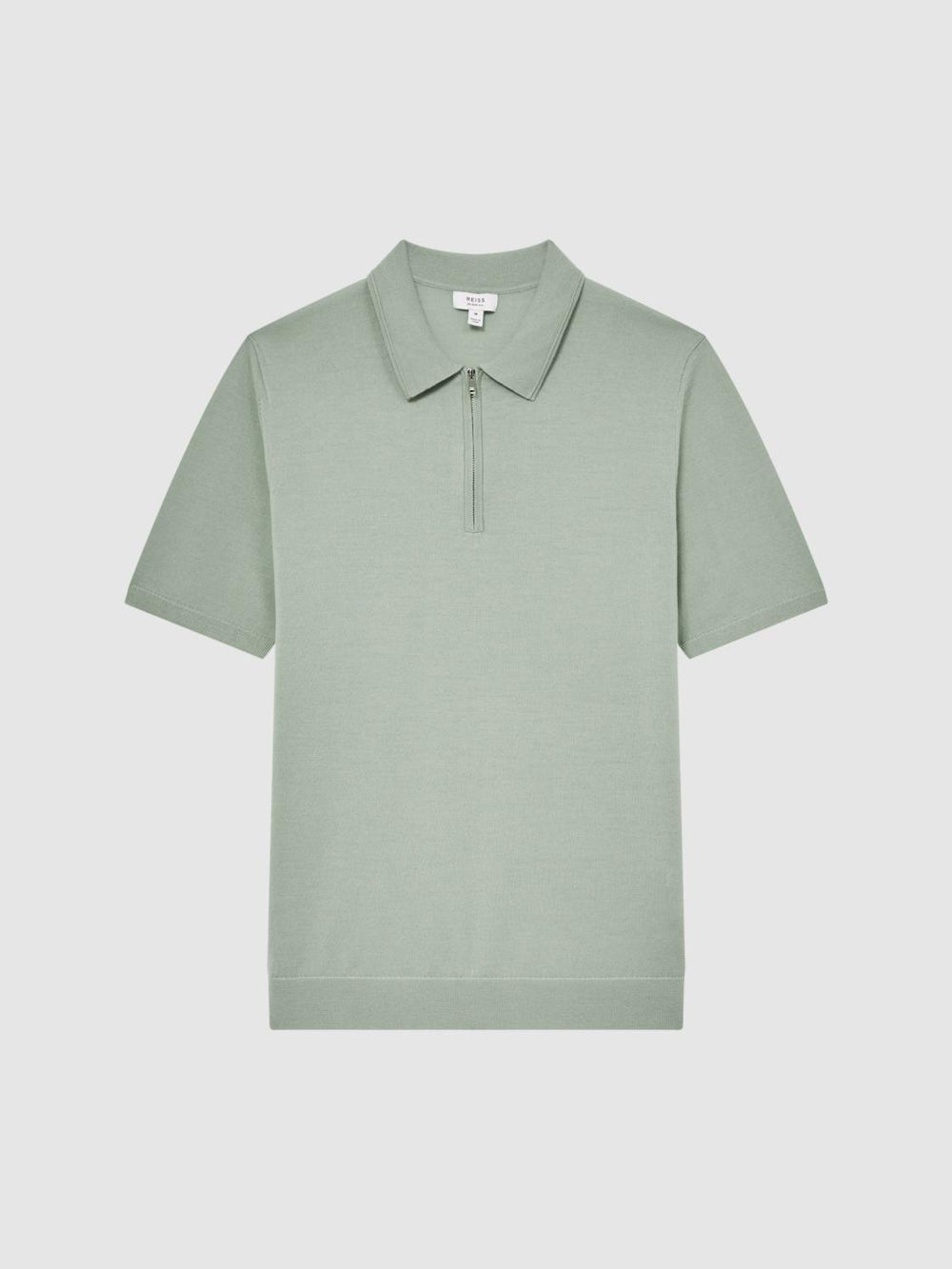 Reiss Knitwear | Maxwell Merino Zip Neck Polo Apple - Men