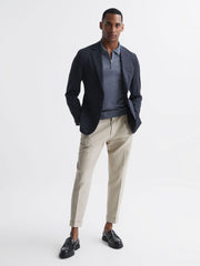 Reiss Knitwear | Maxwell Merino Zip Neck Polo Apple - Men