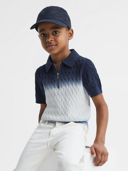 Reiss Knitwear | Micah Polo Shirt Blue - Children