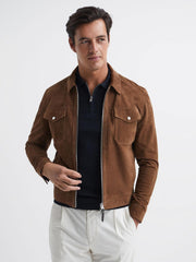 Reiss Knitwear | Mosaic Half Zip Textured Polo Shirt Airforce Blue - Men