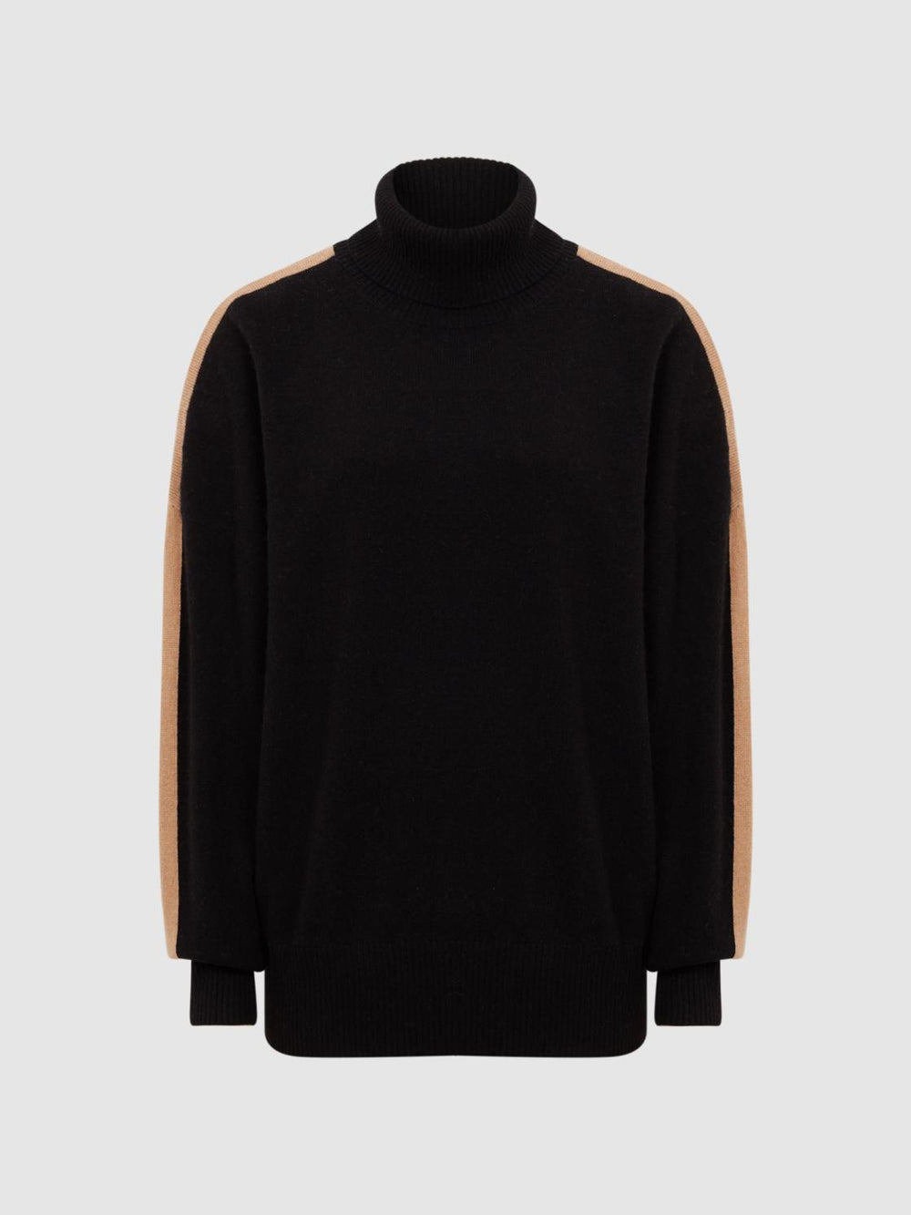 Reiss Knitwear | Nova Knitted Roll Neck Jumper Black/camel - Women
