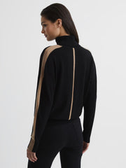 Reiss Knitwear | Nova Knitted Roll Neck Jumper Black/camel - Women