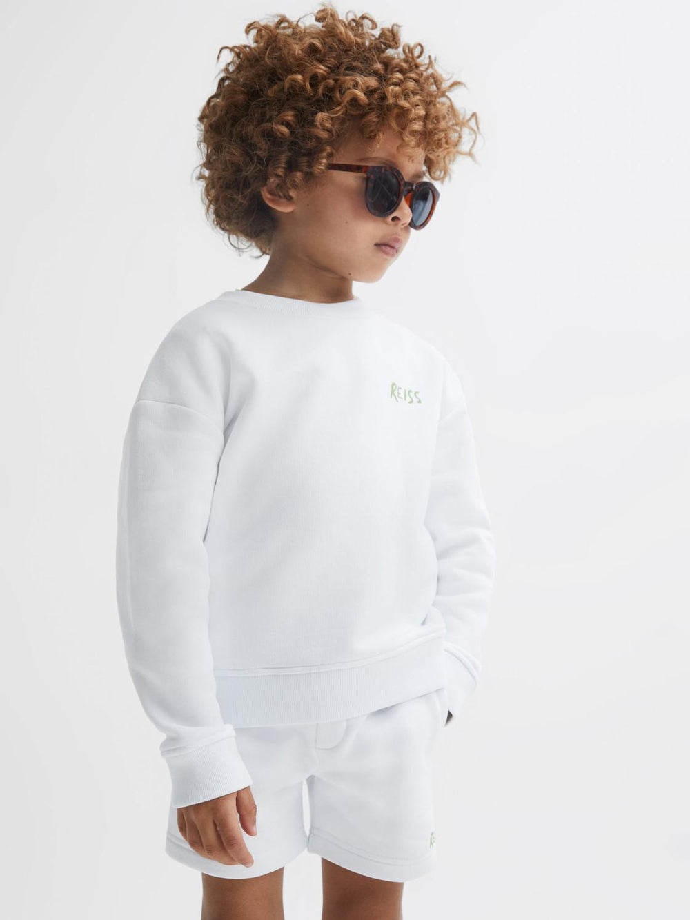 Reiss Knitwear | Positano Cotton Crew Neck Jumper Ecru - Children